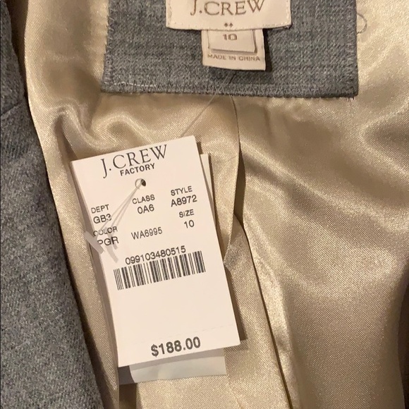 J crew gray navy and gold detail blazer - Picture 2 of 8